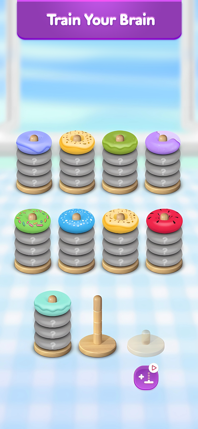 Hoop Stack 3D - Color Sort