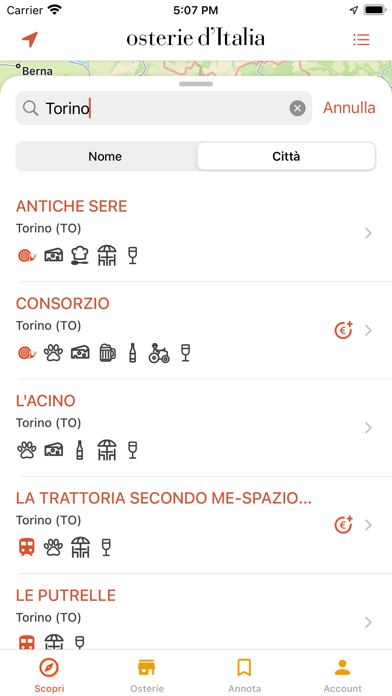Osterie d'Italia 2022 iphone captures décran