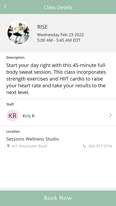 Sessions Wellness Studio Screenshot