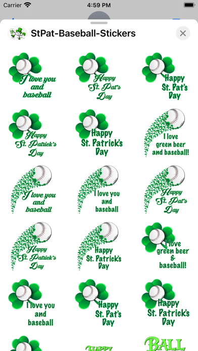 St Pat's Baseball Stickers Screenshot