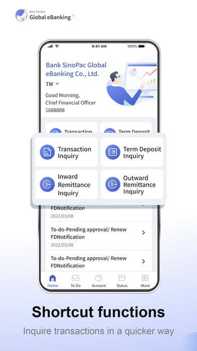 Bank Sinopac Global eBanking+ Screenshot