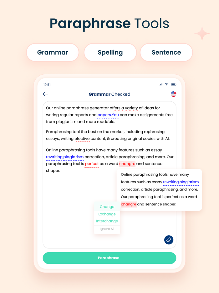 Paraphrasing Tool - AI Based