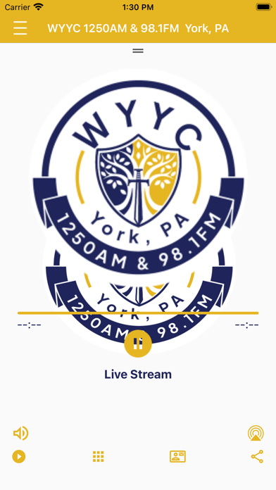 WYYC AM1250 & FM98.1 Radio Screenshot