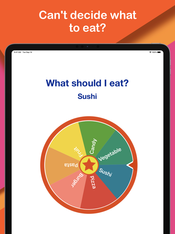 Spin The Wheel: random chooser iPad screenshot 1 - Entertainment app