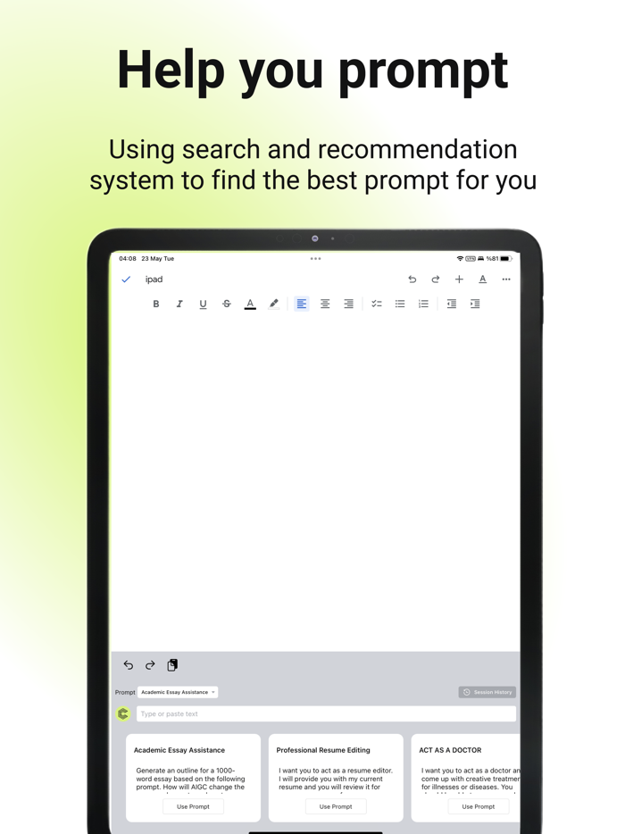 CoChatter-AI Prompt Keyboard