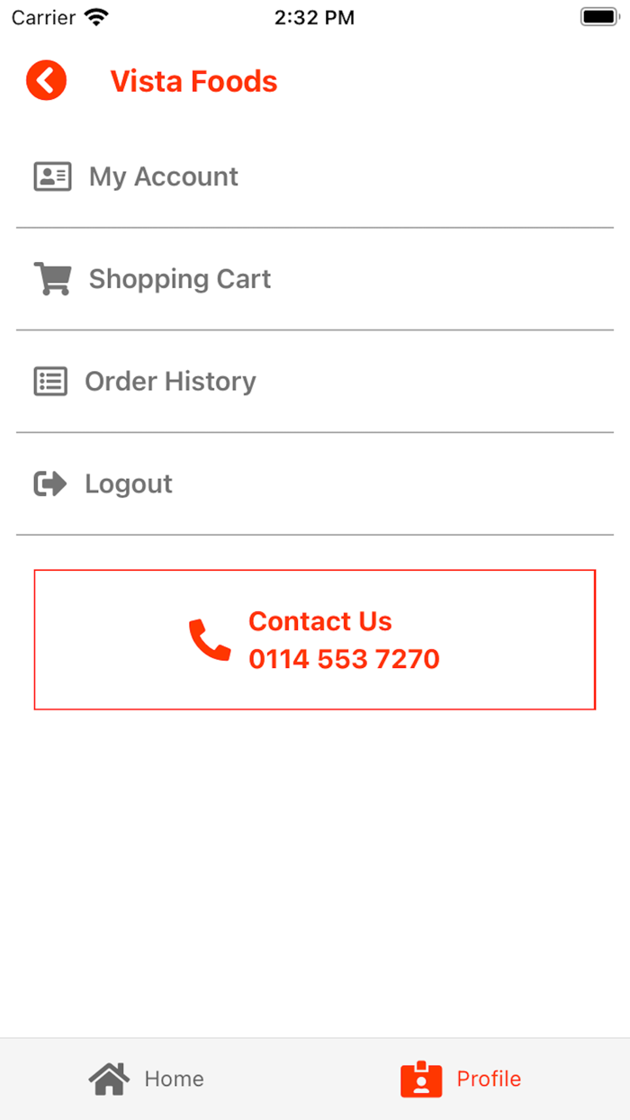 Vista Foods Application