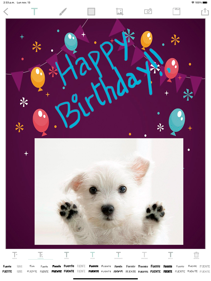 Create birthday cards photos