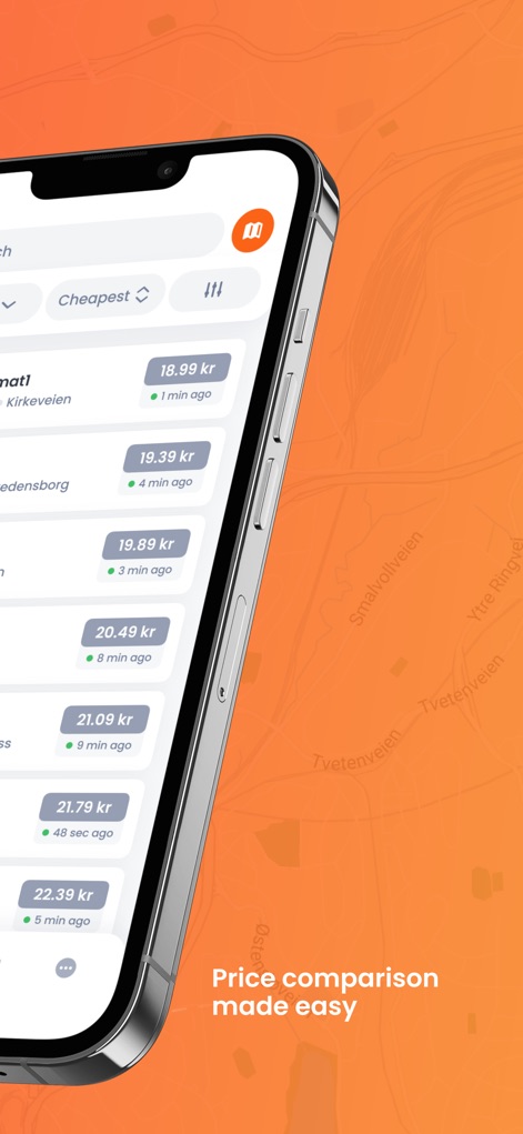DrivstoffAppen - Cette application simplifie la comparaison des prix avec sa liste détaillée des stations et ses options de tri par prix, permettant aux conducteurs de trouver la meilleure offre en un coup d'œil.
