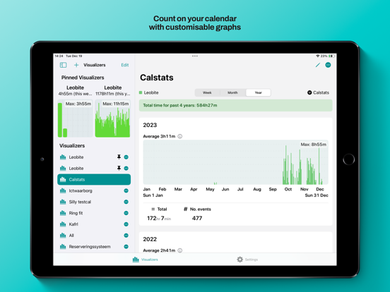 CalStats iPad app afbeelding 1