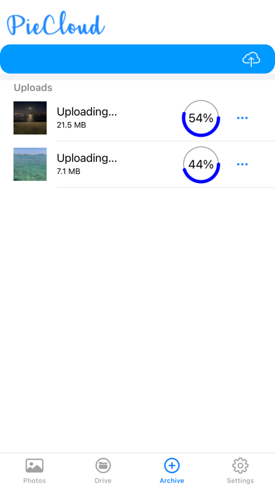 PieCloud: Cloud Storage iPhone screenshot 4 - Productivity app