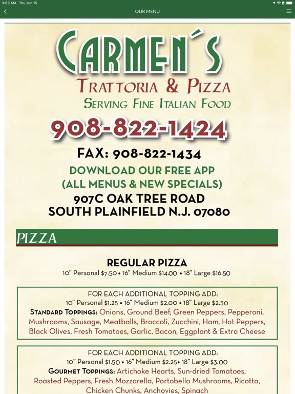 Screenshot #5 pour Carmen's Trattoria