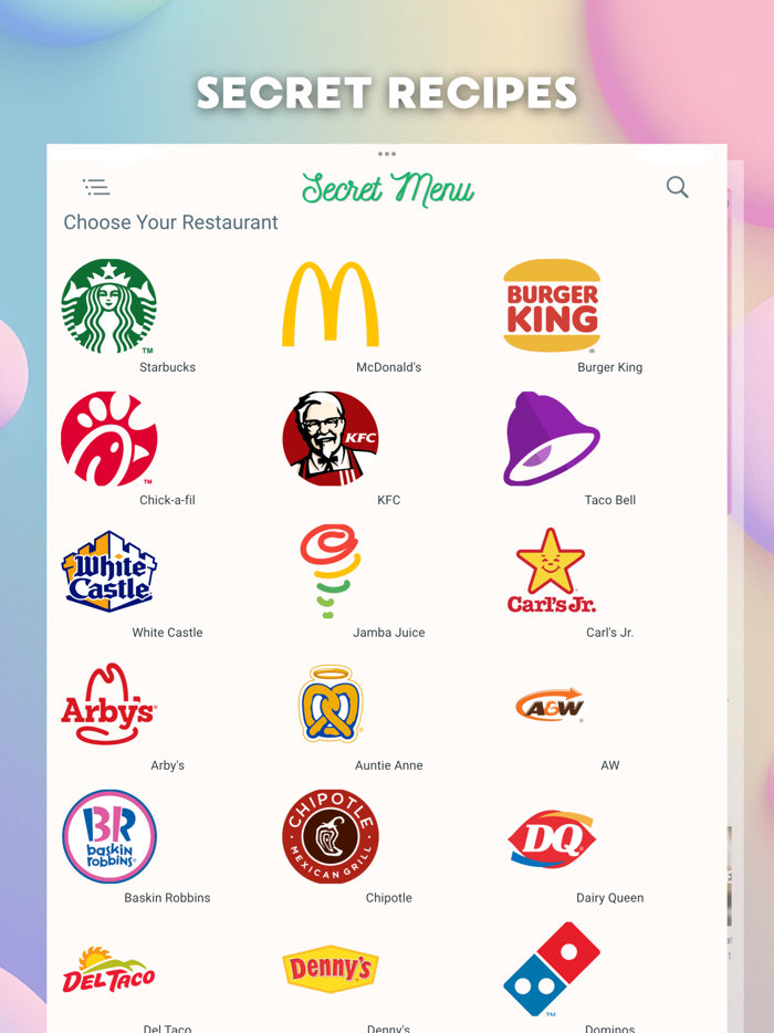 Secret Menu for Starbucks VIPs