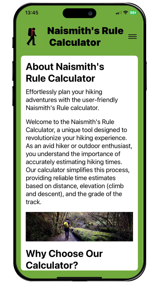 #2. Naismith's Rule Calculator (iOS) Podle: James Robinson