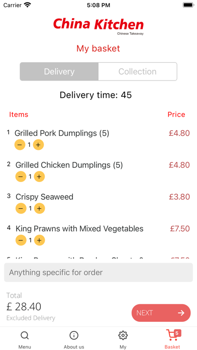 China Kitchen Birmingham Screenshot