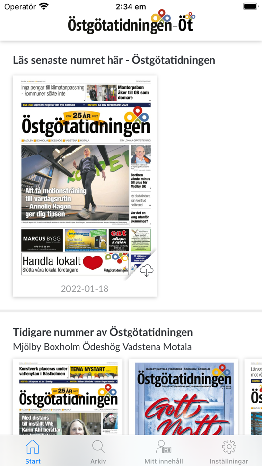 #1. Östgötatidningens e-tidning (iOS) بواسطة: Nya Tidningsbolaget i Ostergotland AB
