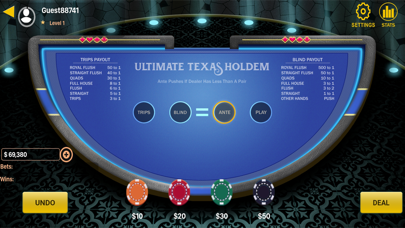 Ultimate texas holdem Poker Screenshot