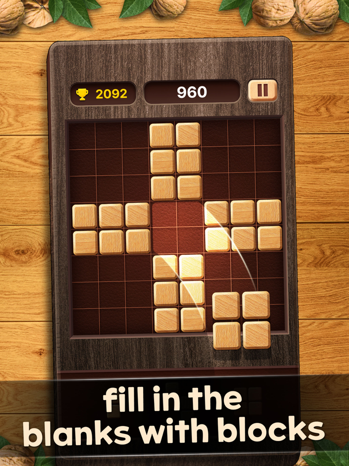 Walnut Wood Block Puzzle