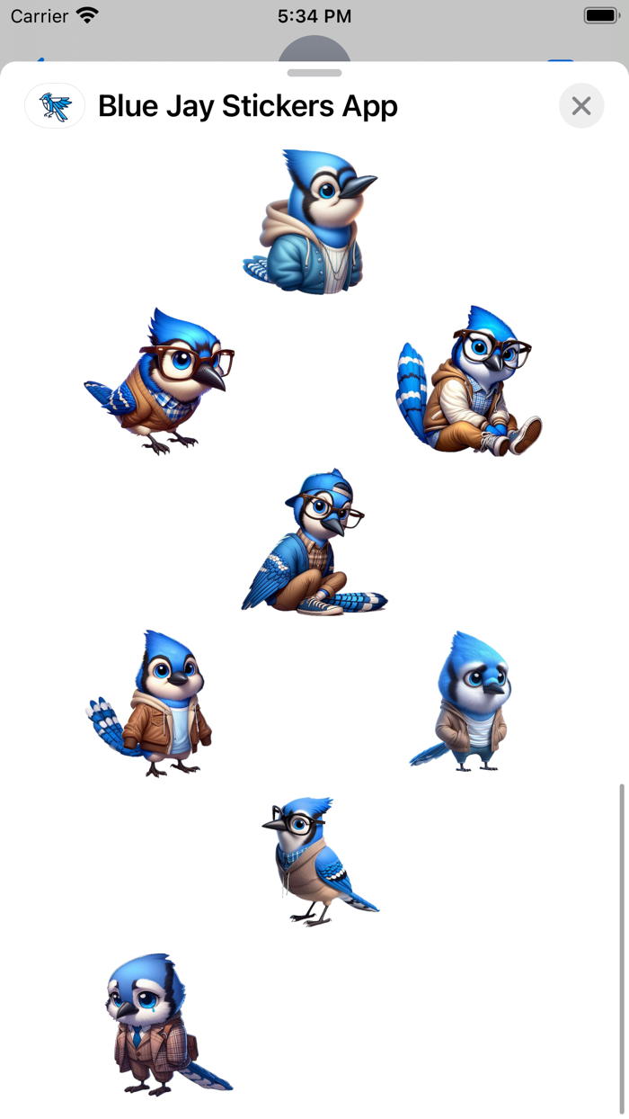 Blue Jay Stickers App