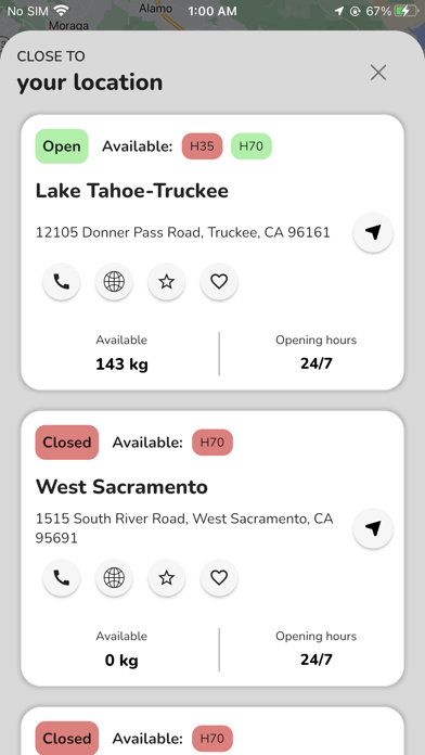 Hydrogen Fuel Finder Screenshot
