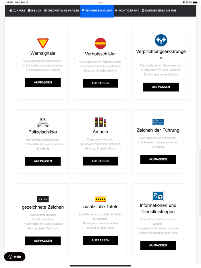 Teori B krkort - Tyska