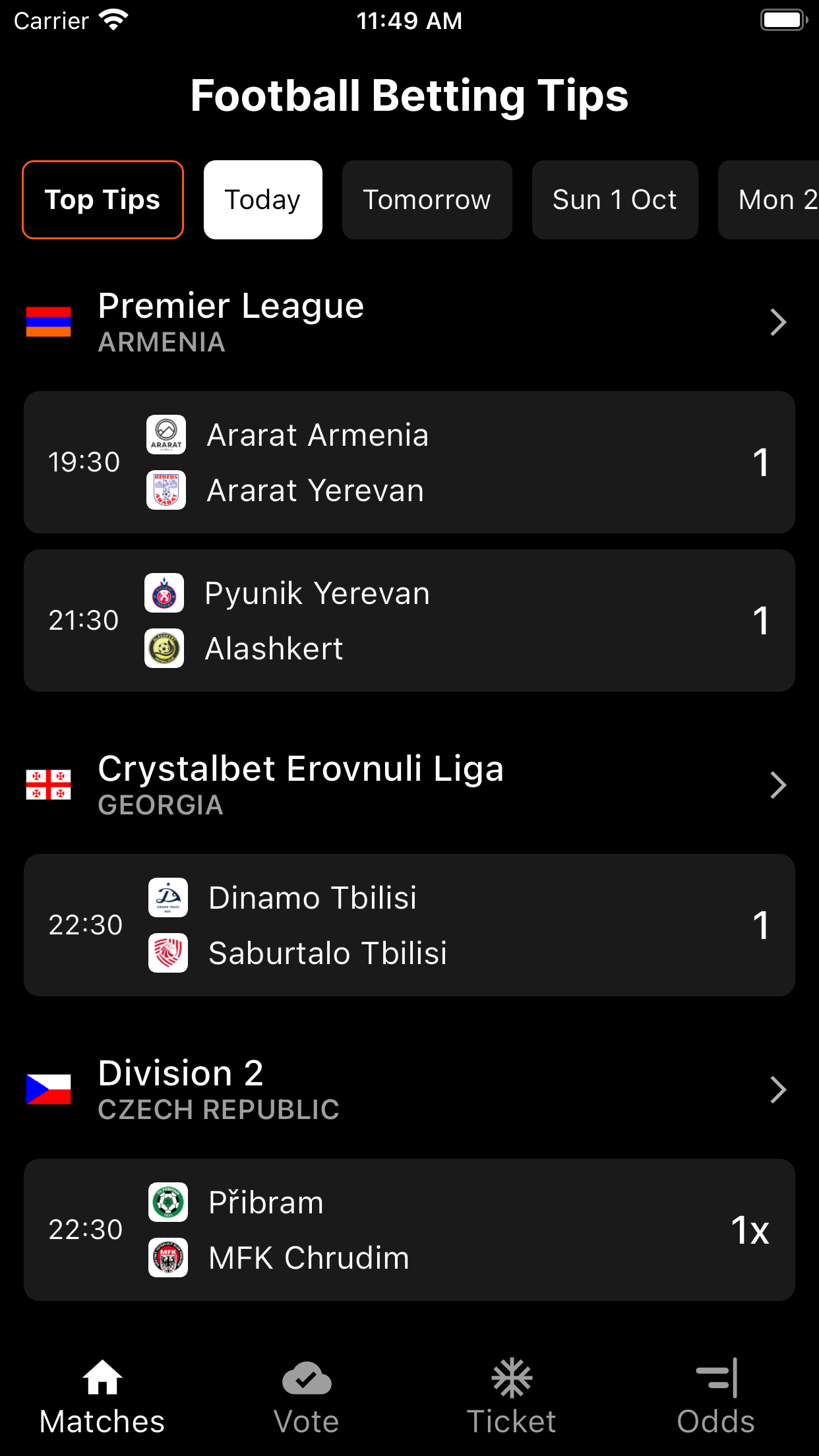 Football Betting Odds & Tips