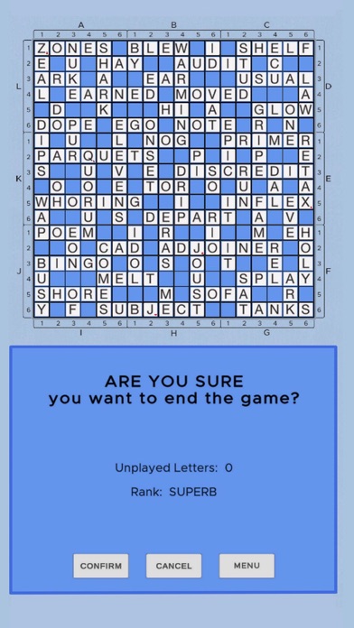 Roll-A-Dice Crossword game Screenshot
