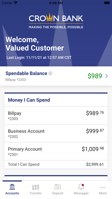 Crown Bank Mobile Screenshot