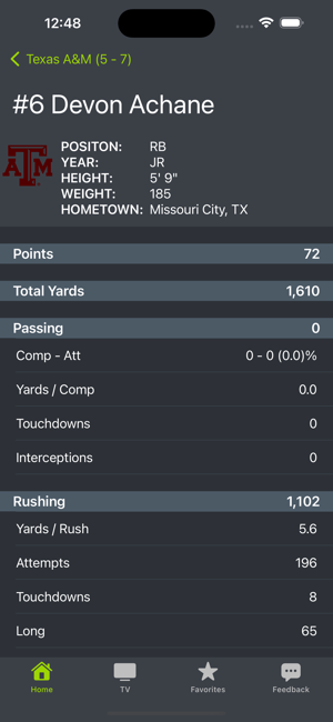 ‎Screenshot der College-Football-Spielpläne '23