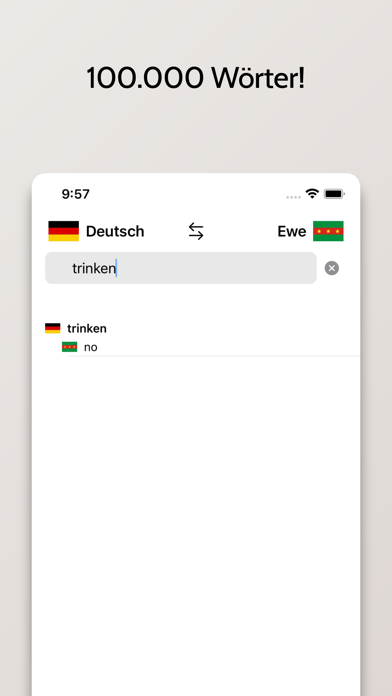 Ewe-Deutsch Wörterbuch Screenshot