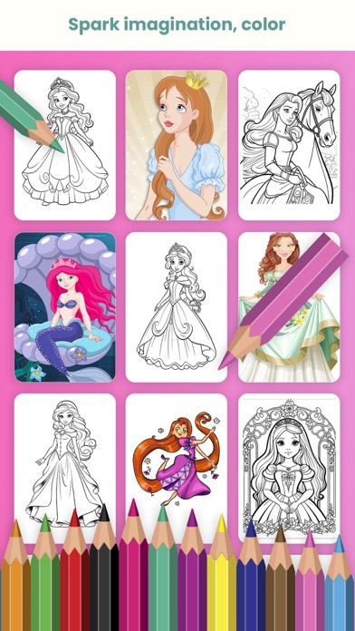 Princess coloring book game Screenshot