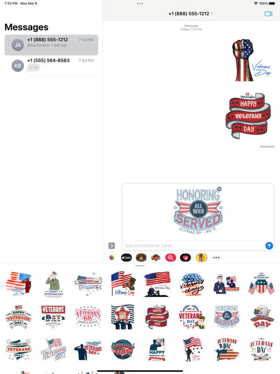 Screenshot #5 pour Happy Veterans Day Stickers
