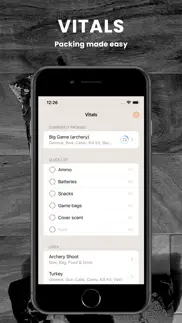 vitals: hunt packing list iphone screenshot 1