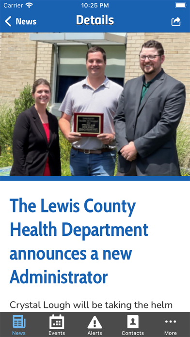 Lewis County WV Health Screenshot