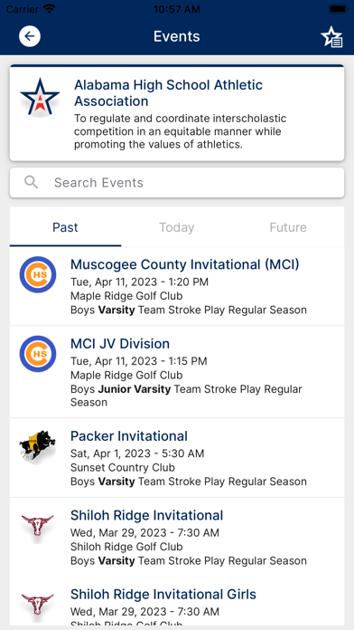 AHSAA Golf Screenshot