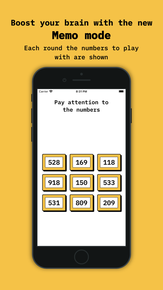 #3. The Blind Number Challenge (iOS) Podle: Juanjo Valino