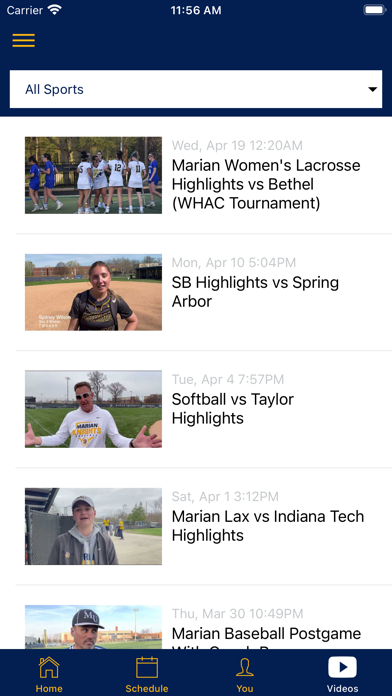 Marian University Knights Screenshot