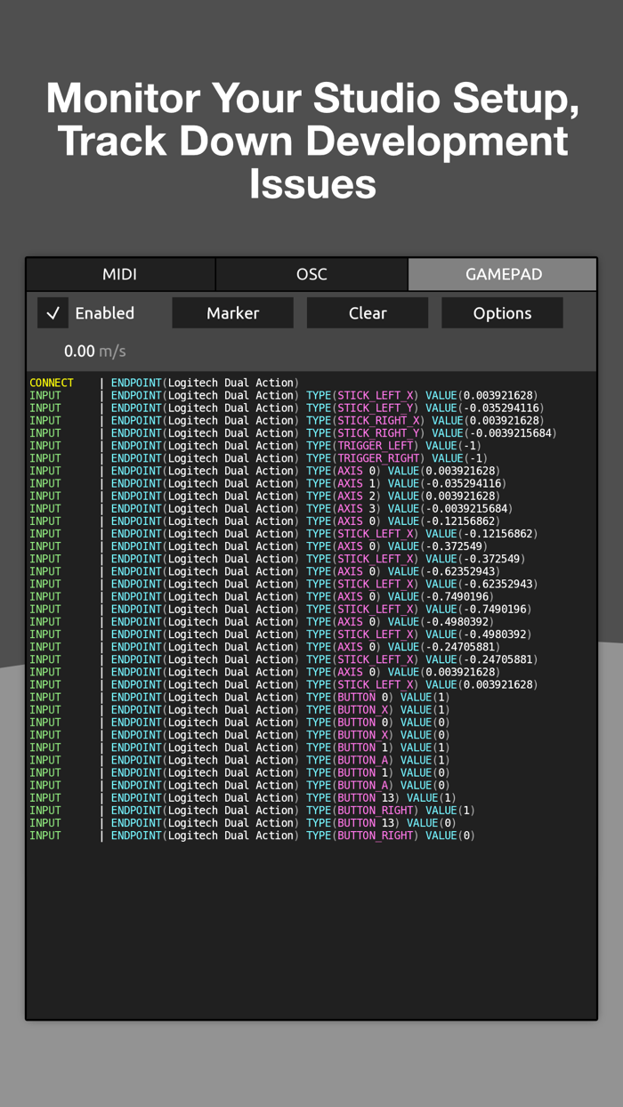 Protokol - MIDI-OSC Monitor