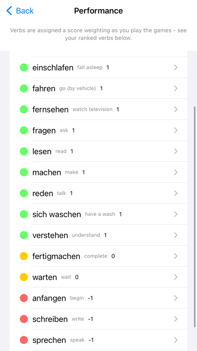German Verb Blitz Screenshot