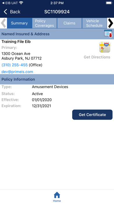 Prime Insurance Screenshot