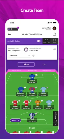 Game screenshot Copa Fantasy hack