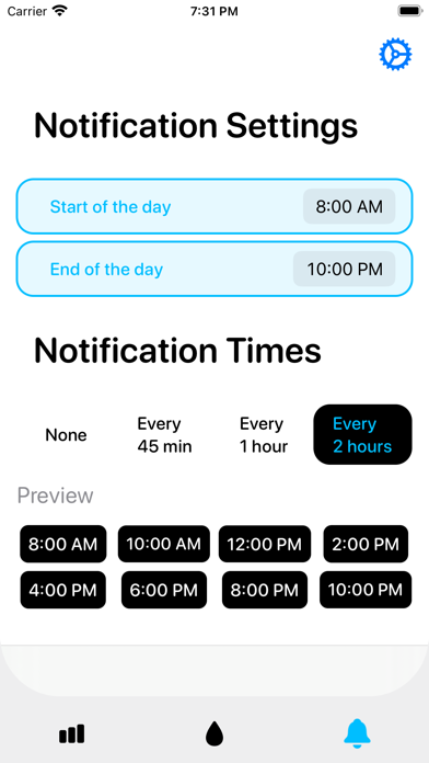 Water drinking reminder WaterW Screenshot