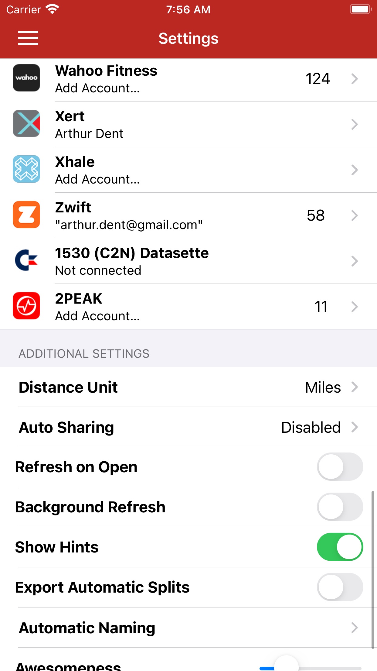 Screenshot do app RunGap - Workout Data Manager