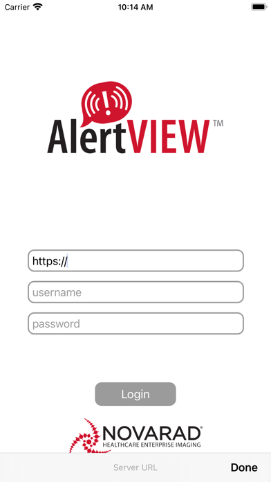 Novarad AlertView Screenshot