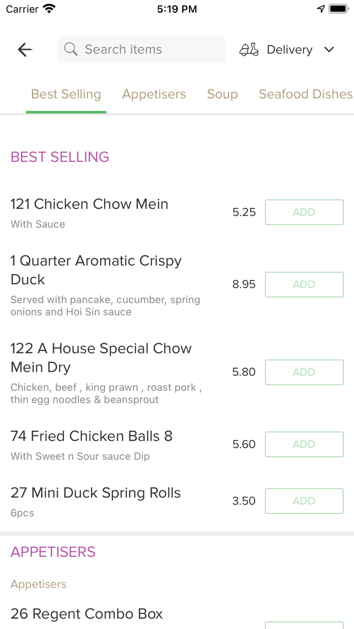 Regent Chinese Restaurant.