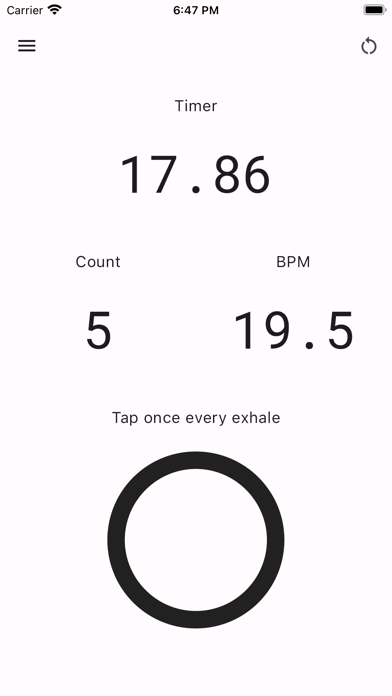 Breaths Per Minute Screenshot 1 - AppWisp.com Breaths Per Minute Screenshot 1 - AppWisp.com