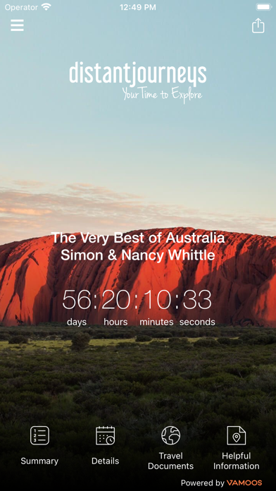 Distant Journeys Travel App Screenshot