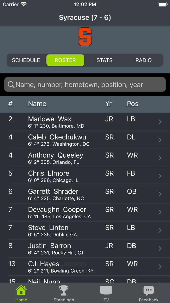 Syracuse Football App