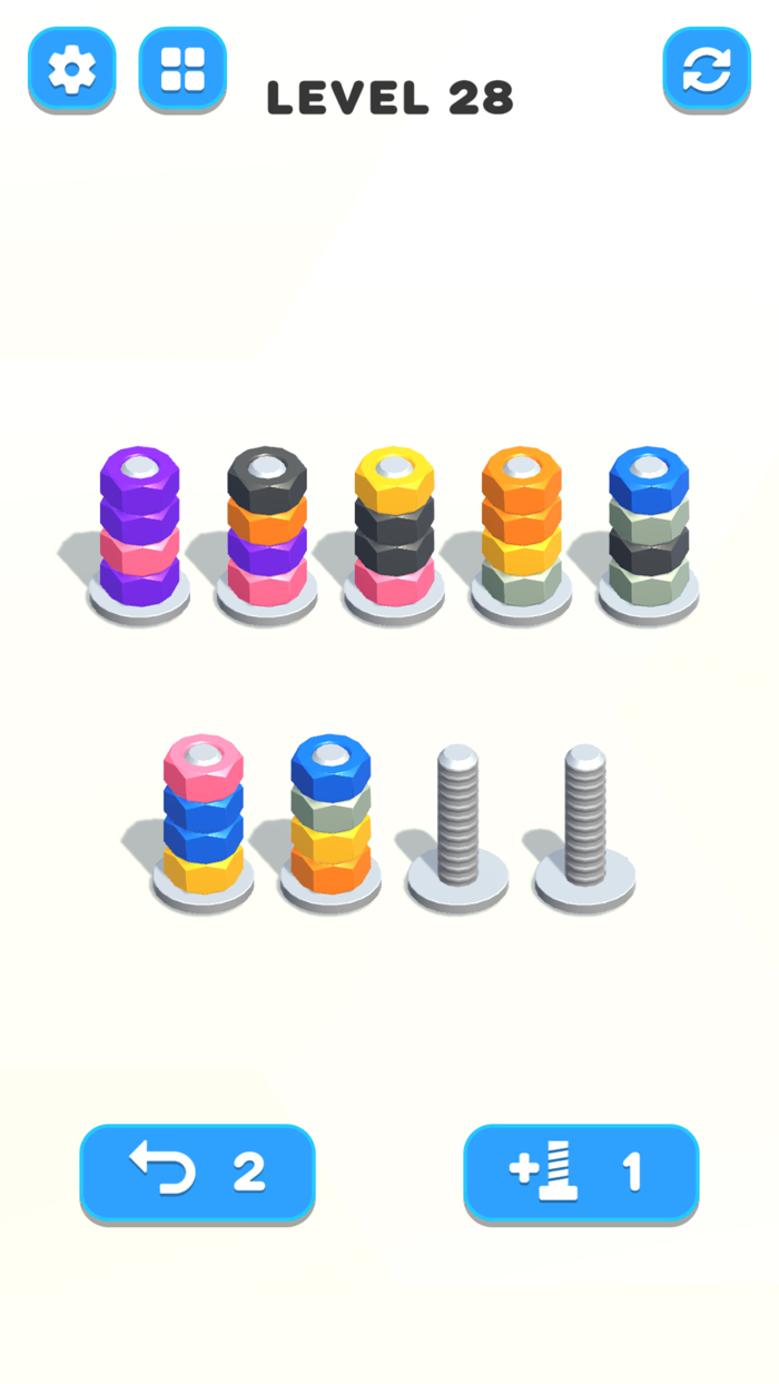 Nuts and Bolts Color Screw Sort