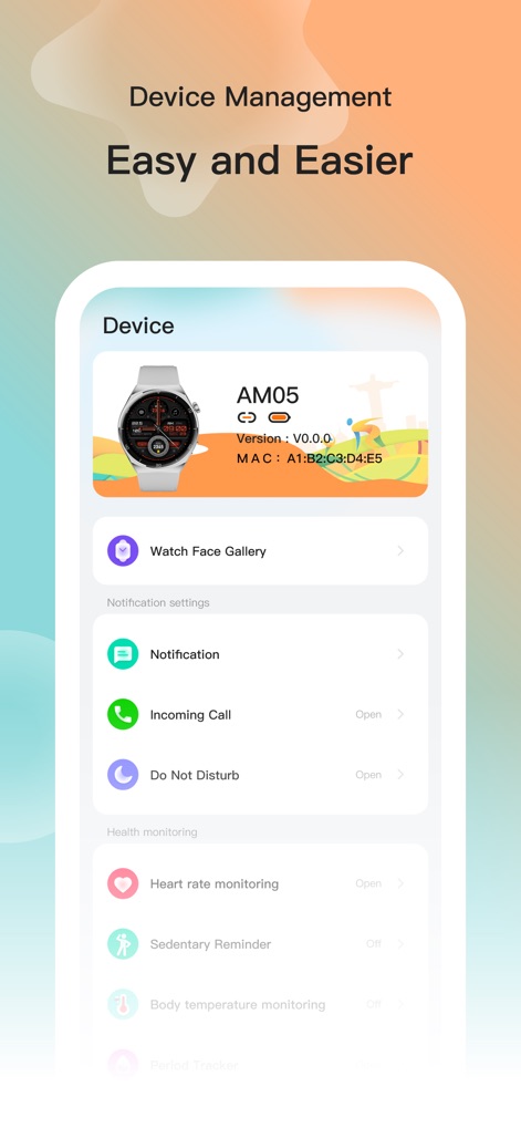 SMART-TIME PRO - Manage smartwatch settings effortlessly, from customizing watch faces in the gallery to configuring crucial notifications and health monitoring features.