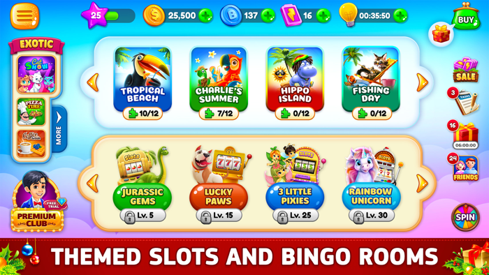 Tropical Bingo and Slots Games